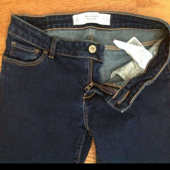 ABERCROMBIE FITCH SUPER SKINNY JEANS WOMENS 4S DARK BLUE STRETCH DENIM 27x29 - Picture 13 of 13
